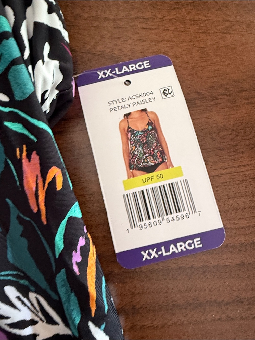 Anne Cole Black Paisley One-Piece Swimsuit with Multicolor Print - Picture 2 of 2